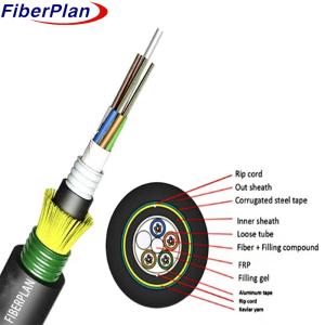 Wholesale 8 12 24F SM MM G652D Direct Burial Outdoor Cable GYFTA53 from china suppliers