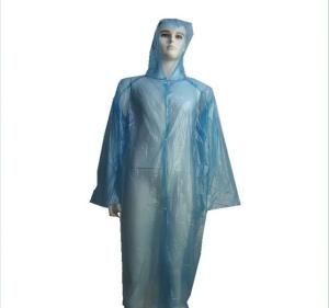 Wholesale Transparent Mens Disposable Plastic Raincoat With Hood / Collar Comfortable from china suppliers