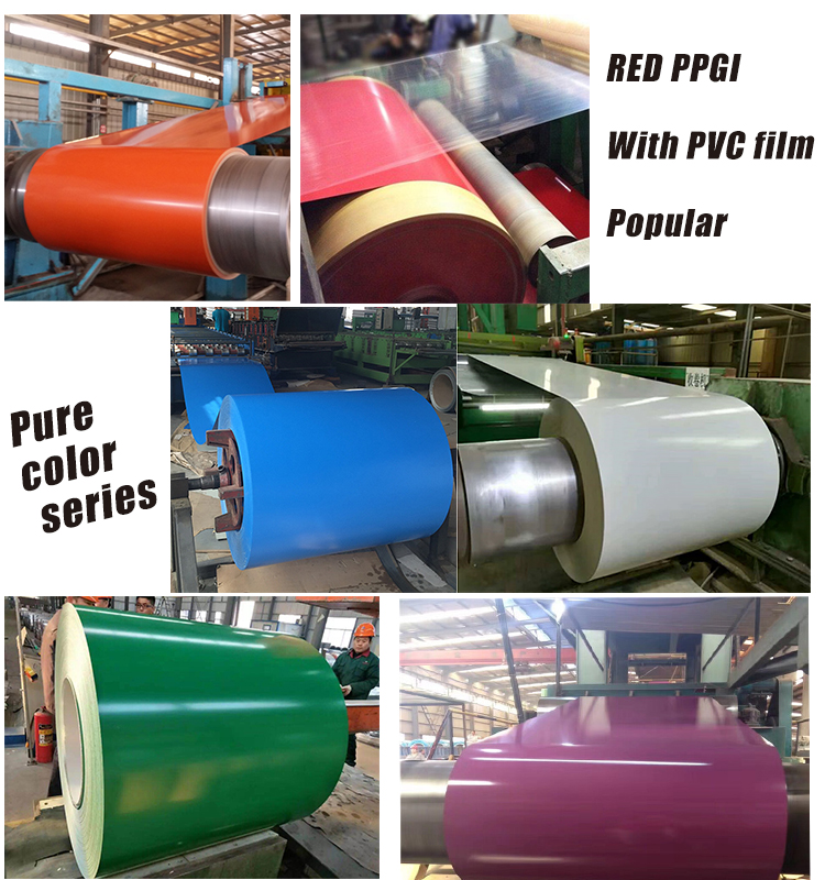 strength Steel Plate 200mm width 0.12mm thickness color galvanized steel coils with customized size PPGI