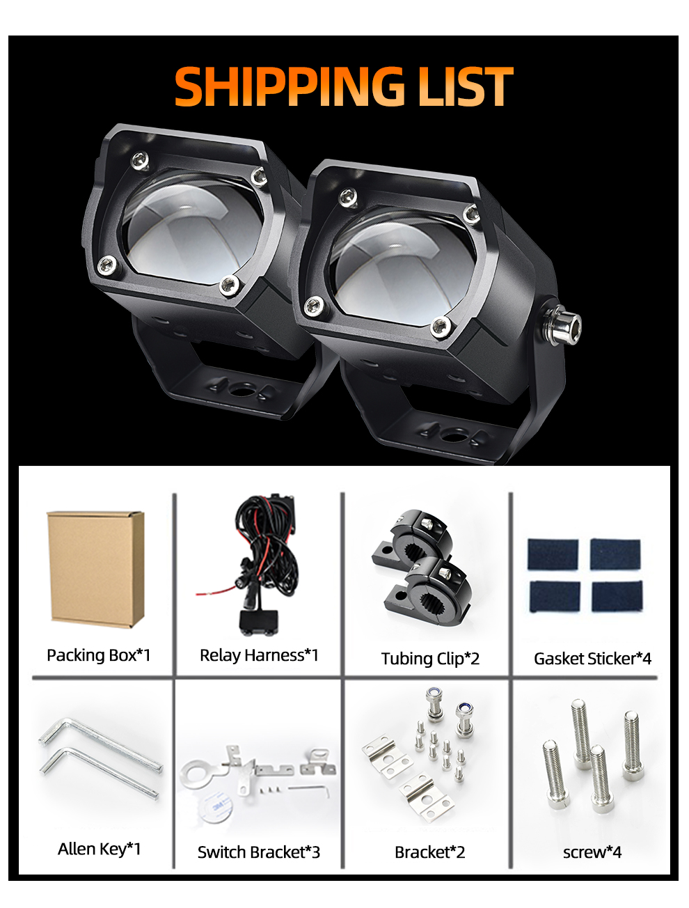 20000Lm 60W Driving LED Motorcycle Lights 16V Led Headlights Fog Lights