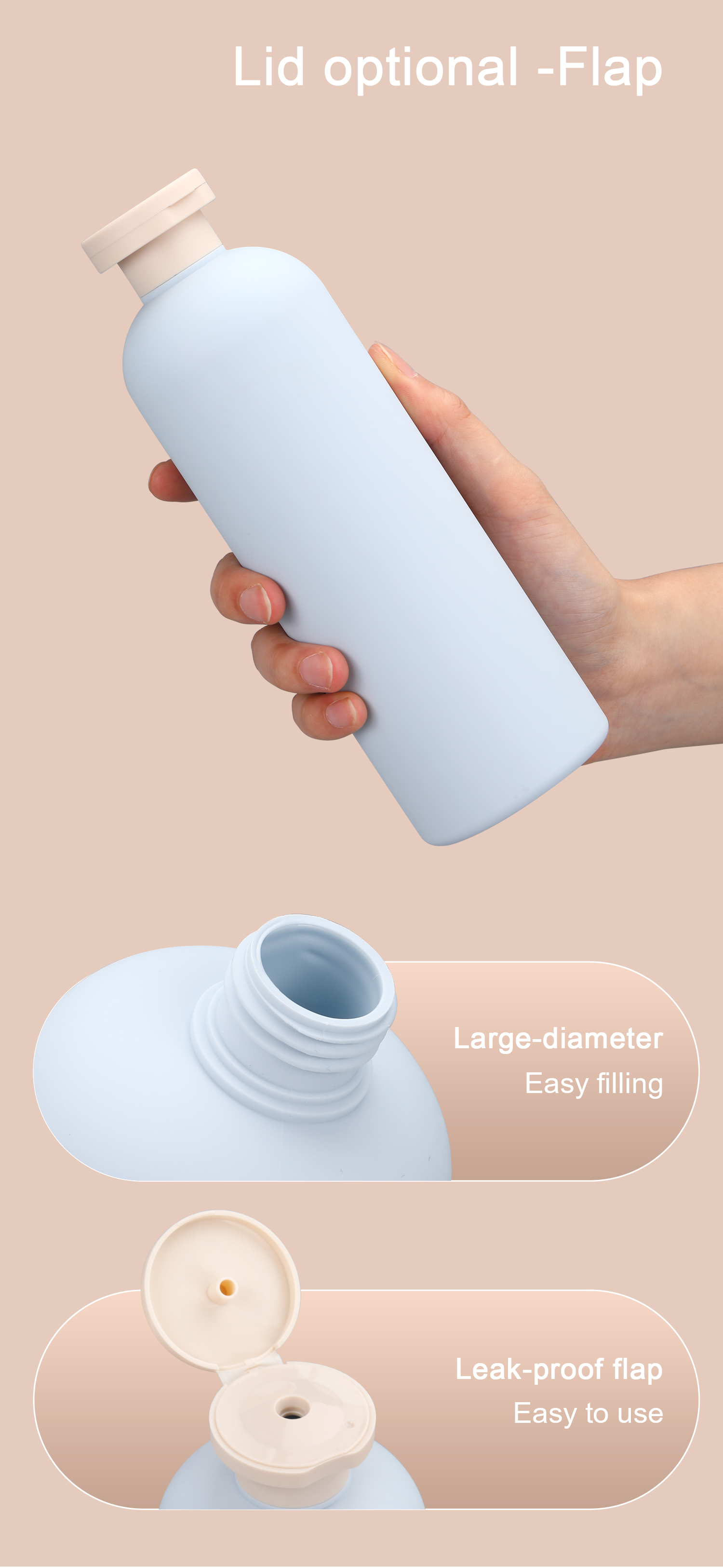 Acceptable Logo HDPE Collar Empty Cosmetic Tube Container for Shampoo and Lotion