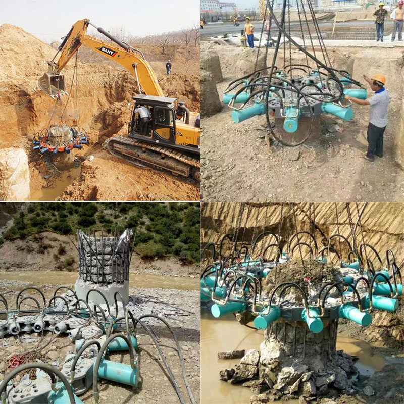 Hydraulic Round Concrete Pile Breaker For 600-2500mm With Crane And Excavator