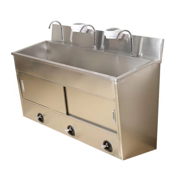 Stainless Steel 304 Foot Operated Hand Wash Sink with Seamless Welding for Hospital Surgical Rooms