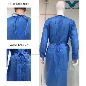 Anti Bacterial Waterproof Surgical Gown Lightweight SMS Non Woven Fabric