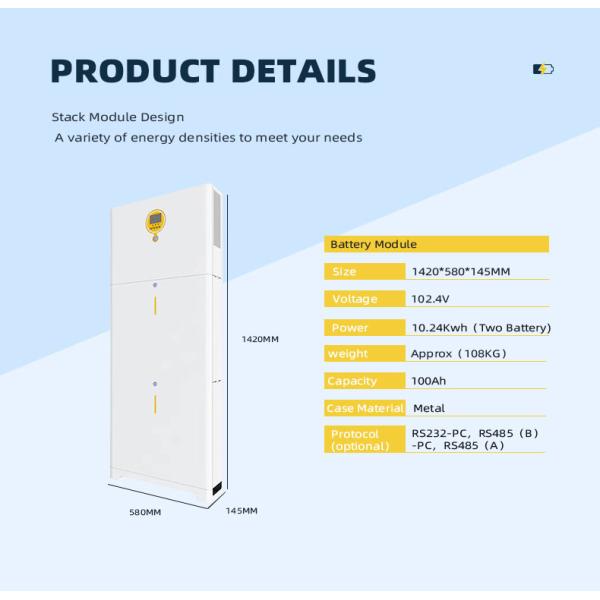 Long Lasting 5-10 KWh Home Energy Storage System With 25C Cycle Life