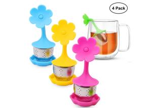 Wholesale LFGB/FDA Stainless Steel Tea Infuser With Silicone Sun Flower Shape Single Cup Tea Infuser from china suppliers