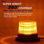 Waterproof LED Strobe Light 12V-24V Amber 40 LED Warning Safety Flashing Beacon