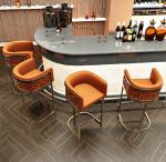 High Rebound Sponge Stainless Steel Bar Stool With Arms