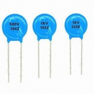 China Radial Blue RoHS ±10% Tolerance high voltage ceramic disc capacitors 2KV 10000PF on sale