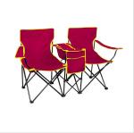 Blue Fabric Folding Double Two Seats Camping Beach Chair With Umbrella Chair