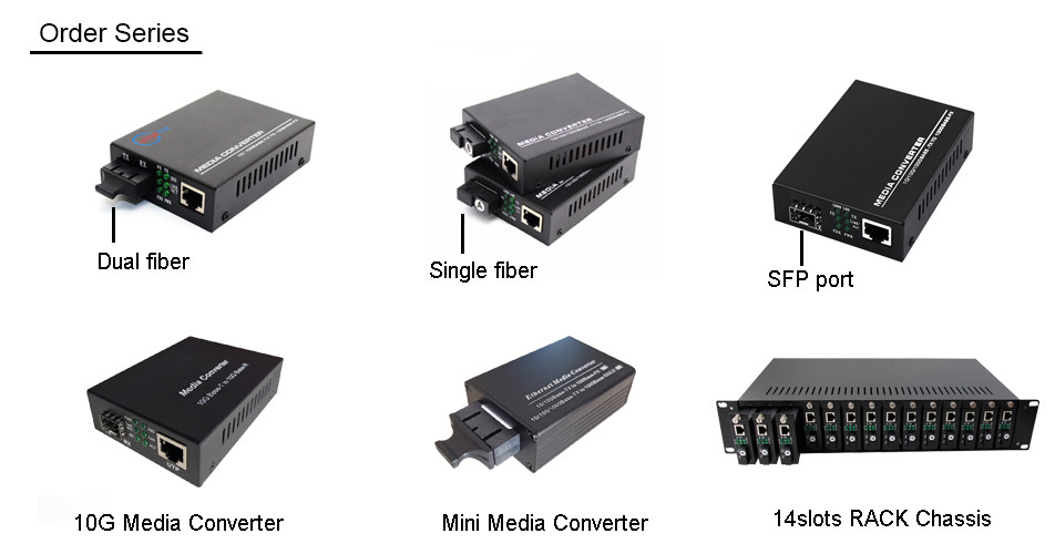 10 100 1000m Single Mode 20km Fiber Optic Mini Media Converter