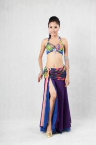 Wholesale Distinctive Halter Neck Metallic Bra Top 2Pcs Belly Dancer Costume For Womens from china suppliers