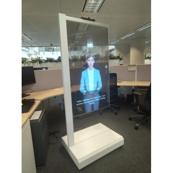 55 inch Intelligent Mobile AI Digital Human Interaction All-in-one Machine, OLED Transparent Screen, 3D Virtual Human Interactive Screen