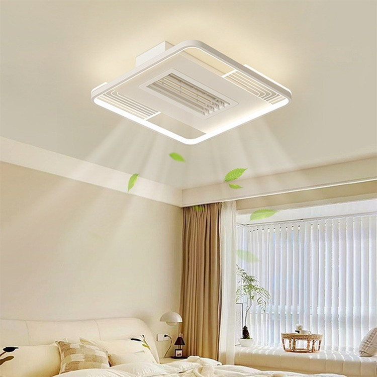 Minimalist Bladeless Ceiling Fan With Light , Multi Shape Electric Ceiling Fan With Remote