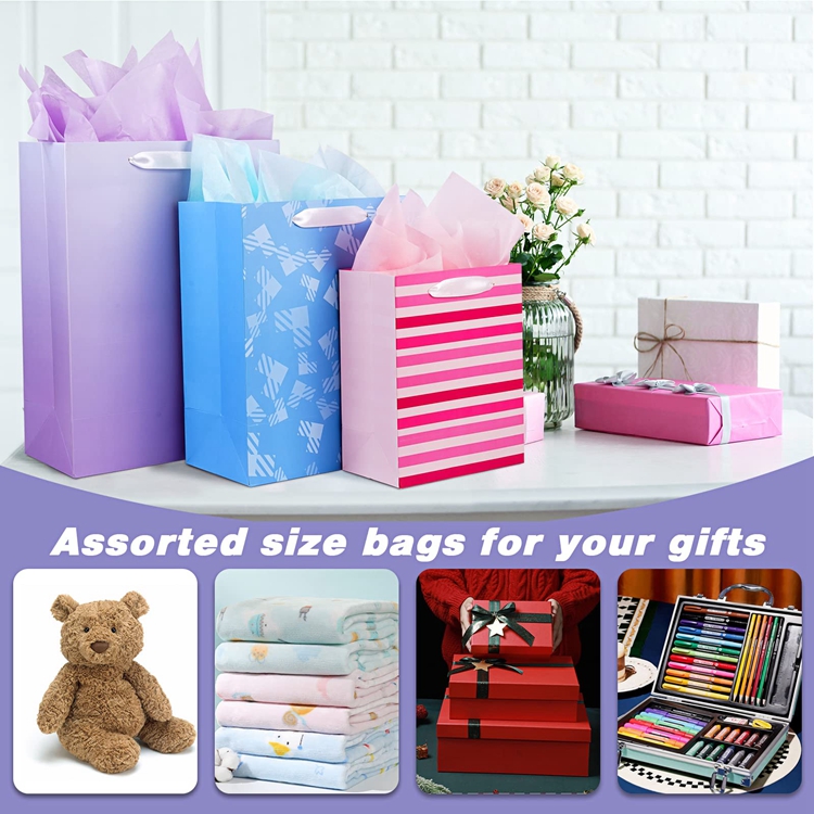 Customized Logo Custom Types Colourful Card Paper Clothing Shopping Bag With Handle