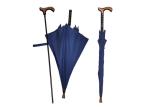 Adjustable Height Golden Stand Hiking Stick Umbrella , Walking Cane Umbrella For