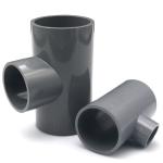 Grey PVC Tube Fittings DN20 25 32 40 50 63 75 90 Pipe Reducing Tee Customized