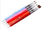 Handle Nylon Hair Nail Art With Brushes / Nails Art Brush Bule Red