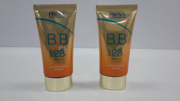 50g Oval Cosmetic Tube Aluminum / EVOH Barrier Packaging Gold Electroplated Oval