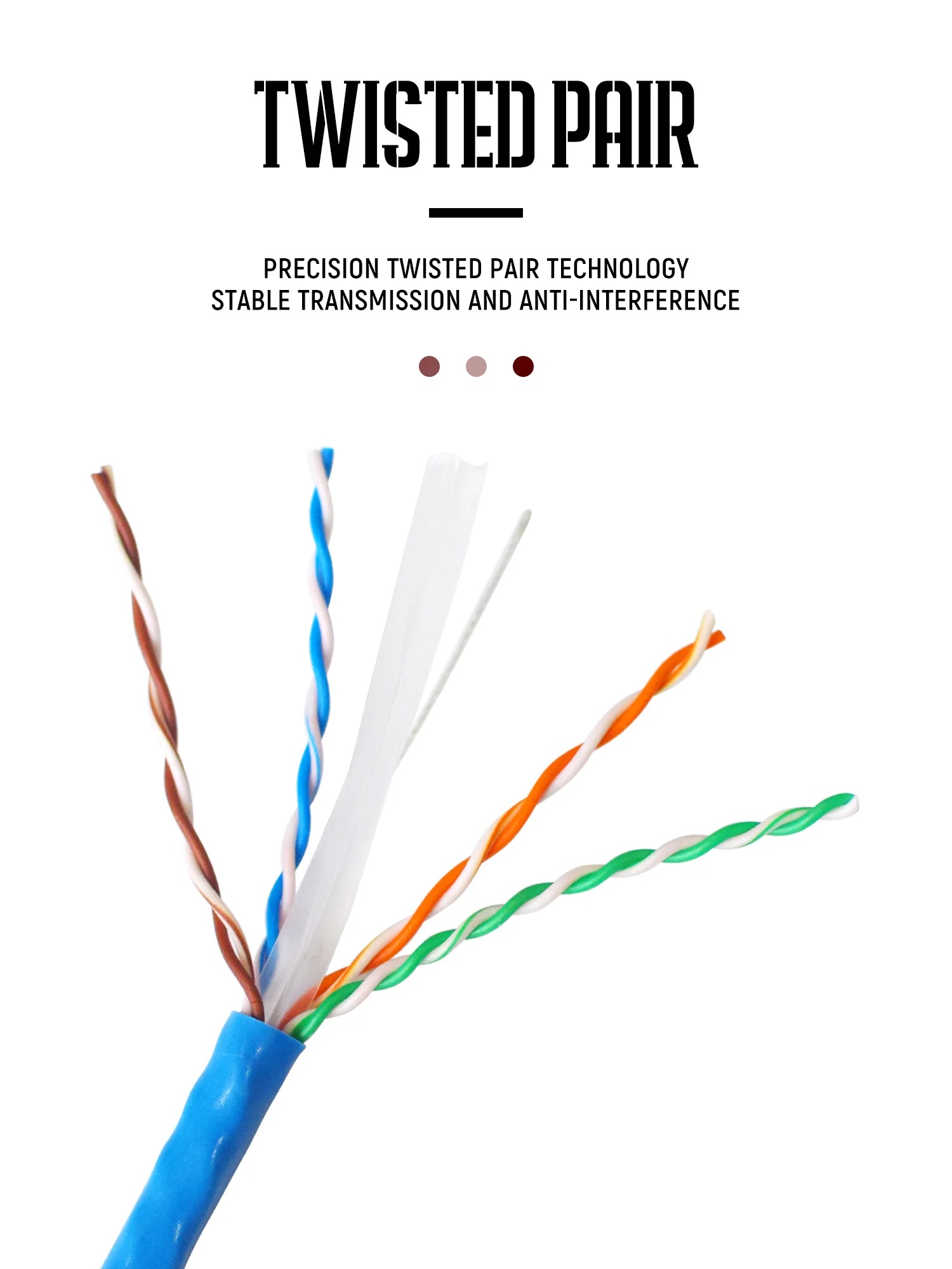 Custom Ethernet Outdoor Network Cable Utp Ftp Sftp Cat5E Cat6 Cat6A Cat7 75°PVC/LSZH