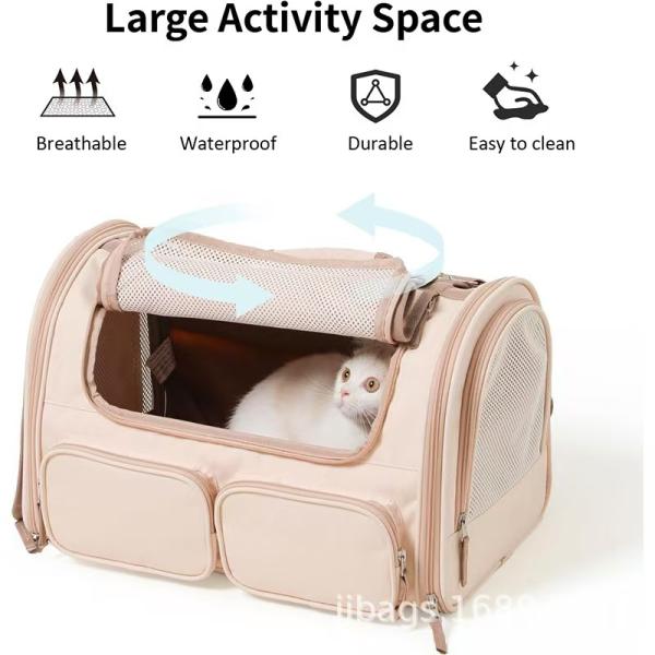 Polyester Lining Self-lock Zippers Cat Small Dog Carriers-Suitcase Set for Convenient Pet Travel