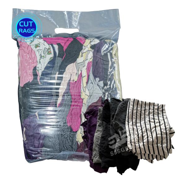 100 Cotton Rags coloured tshirt for industrial cleaning of 10KG packing bulk