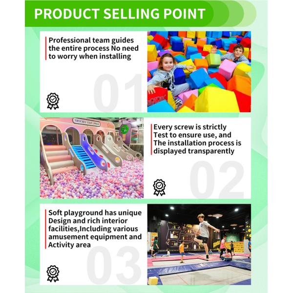 Indoor Playground Equipment Children Games Amusement Park With Trampoline