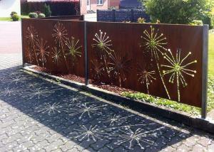Wholesale Laser Cutting Dandelion Patterns Corten Steel Garden Screens Decoration from china suppliers