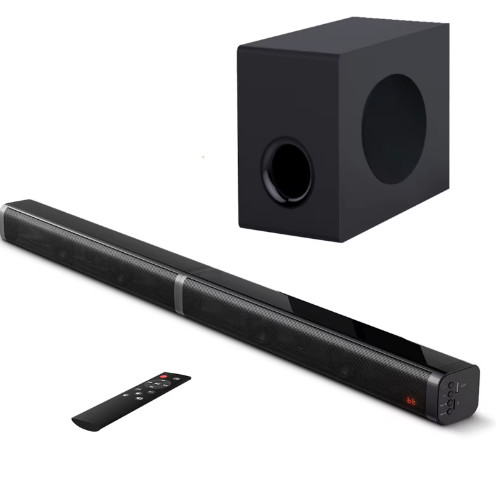 Wireless Bluetooth V5.0 Plastic Soundbar with 100W PMPO and TWO-WAY Audio Crossover
