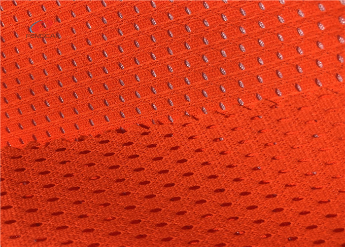 100% Polyester Fluorescent Mesh Hi Vis Fabric Orange Colour