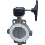 Ptfe Coated Lining Split Body Pneumatic Actuator Wafer Butterfly Valve