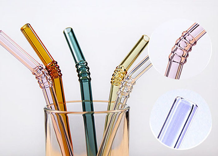 Eco Friendly Glass Drinking Straws , Clear Decorative Glass Straws