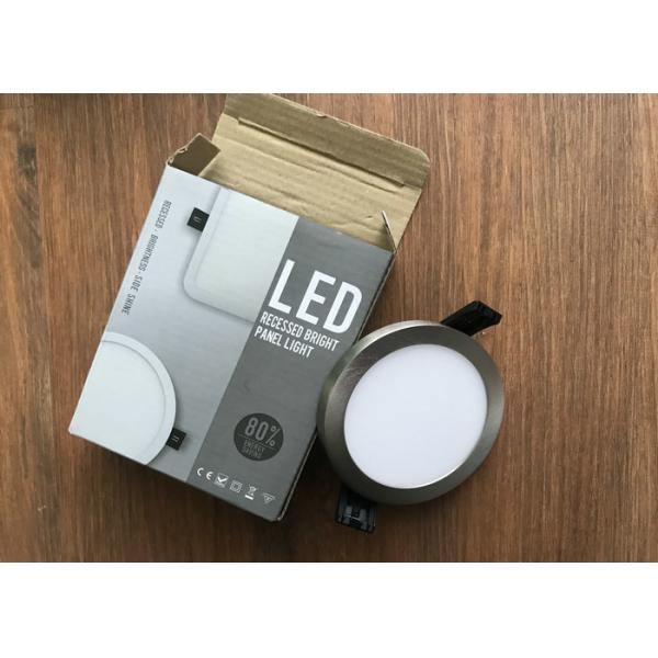 Electroplating Dimmable LED Panel Light Nickel Color 6 Watt AC 220V 80LM/W