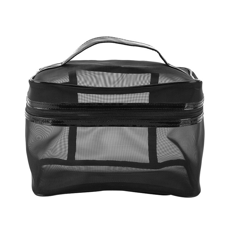 Breathable Transparent Mesh Cosmetic Bag Large Capacity Portable Storage