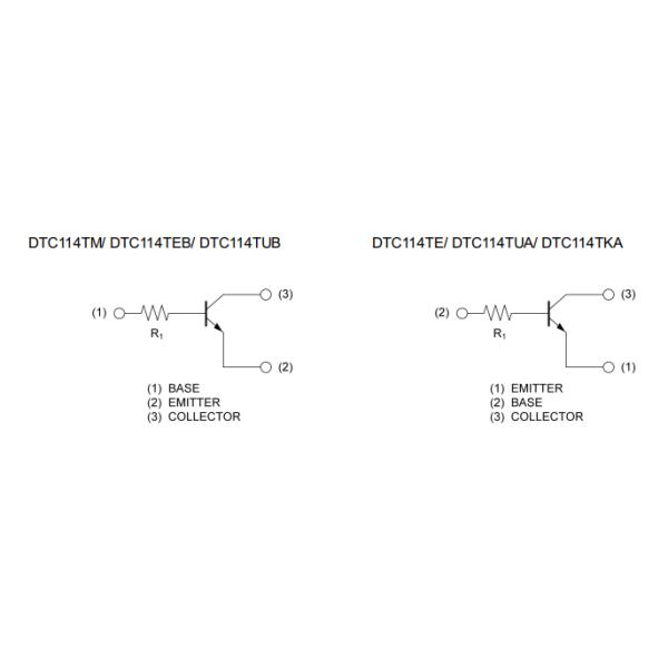 Pre Biased NPN 50V 100MA ROHM Semiconductor DTC114TETL Bipolar Transistor