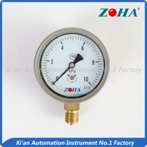 Wholesale 100mm Sliver Boiler Pressure Gauge , Brass Connector Gas Pressure Meter from china suppliers