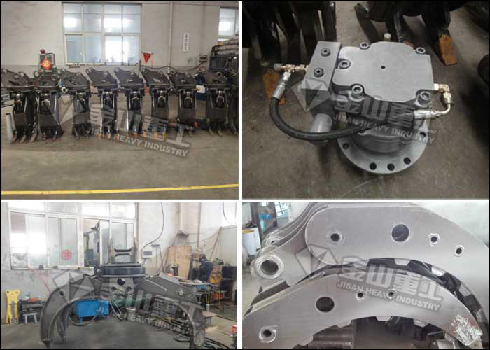Stone Excavator Rock Grab , Excavator Rotating Grapple Fit Mini Excavator Hitachi ZX60