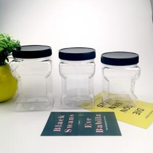 Wholesale Sticker Label 350ml Small Plastic Square Jar For Snack Storage from china suppliers