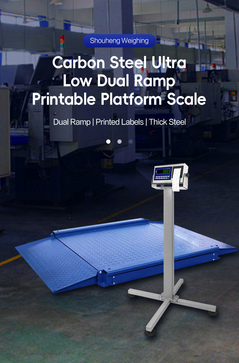 SOHE 600*800mm 500KG Carbon Steel Ultra Low Platform Scale Division 0.2KG Double Ramp
