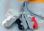 Compatible Din Style Safety 3 Lead Ecg Cable , Grabber AHA Ecg Lead Wires