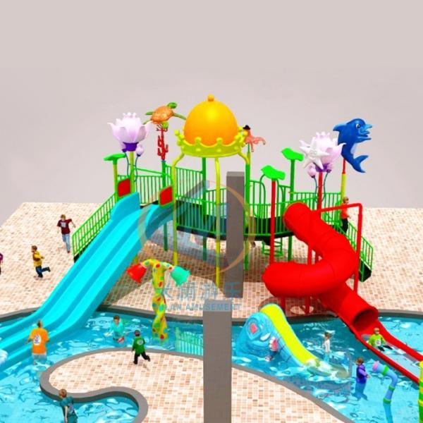 Custom Kiddie Pool Outdoor Playground Attractive Colors With Plastic Slide