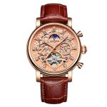 Luxury brand automatic mechanical movement genuine leather men charm wrist