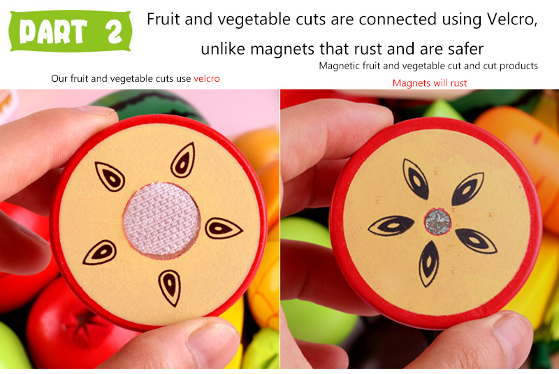 Cooking Props 5.5cm Wooden Role Play Food Magnetic Fruit Toys
