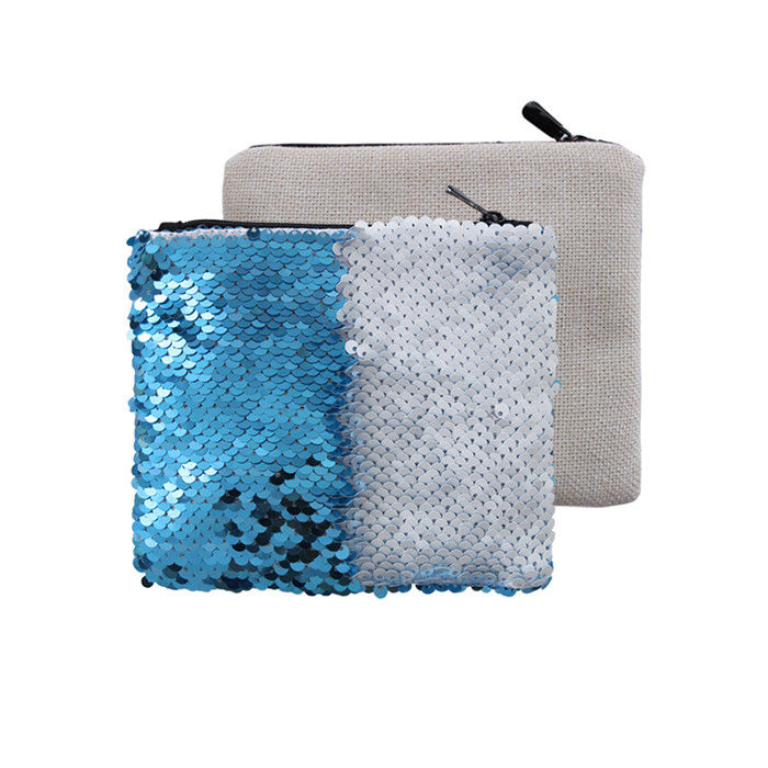Customized Sparkling Sublimation Sequin Coin Purse For Sublimation Printing