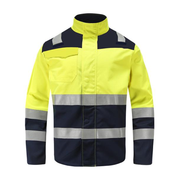 HIVIS Anti Static Workwear Jacket For Mining Industry , FR Safety Jacket For Oil
