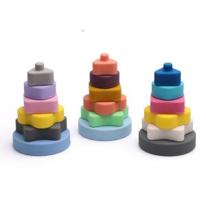 China CE Educational Silicone Stacking Toys Creative Building Blocks SGS For Kids on sale