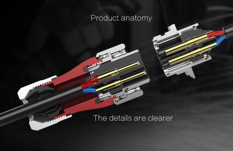 Solid Quality 9 pin Circular Connector with TUV/UL/CCC Certification DC Jack Connector Cable for Signal Equipment