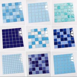 China Square Swimming Pool Mosaic Tile Indoor Fish Pool Ceramic Outdoor Landscape Wall Ground Blue on sale