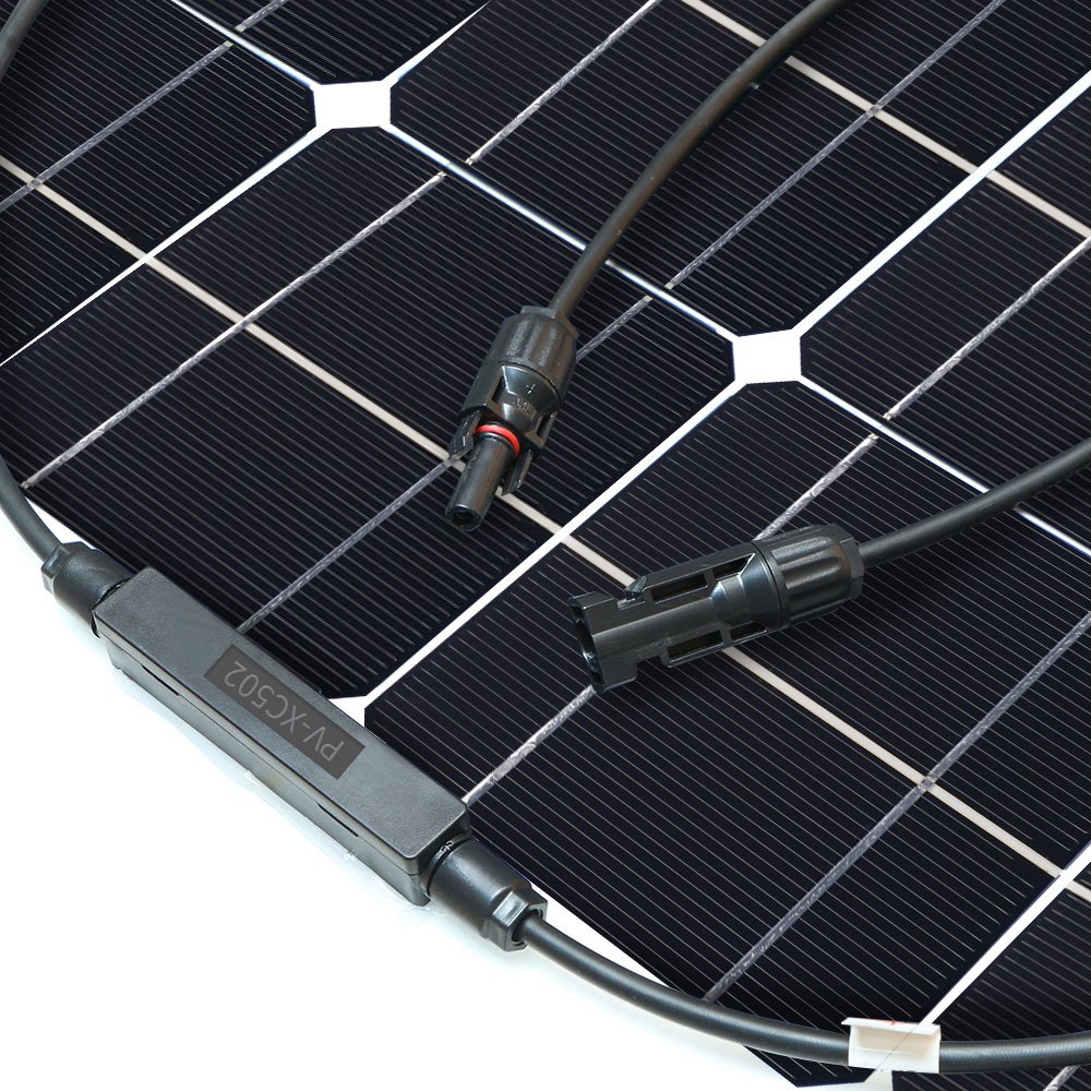 Black Fiber ETFE Surface 50w Flexible Solar Panel For Yacht Rv Camping Travel Off Road