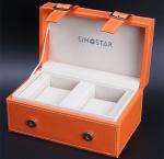 PU Wrapped Wooden Watch Storage Box , High Grade Personalized Mens Watch Box